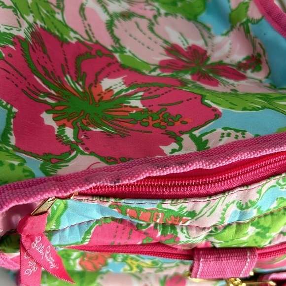 Lilly Pulitzer Insulated Cooler Bag Big Flirt Colorful Tote Long Strap/ handles - Picture 10 of 16